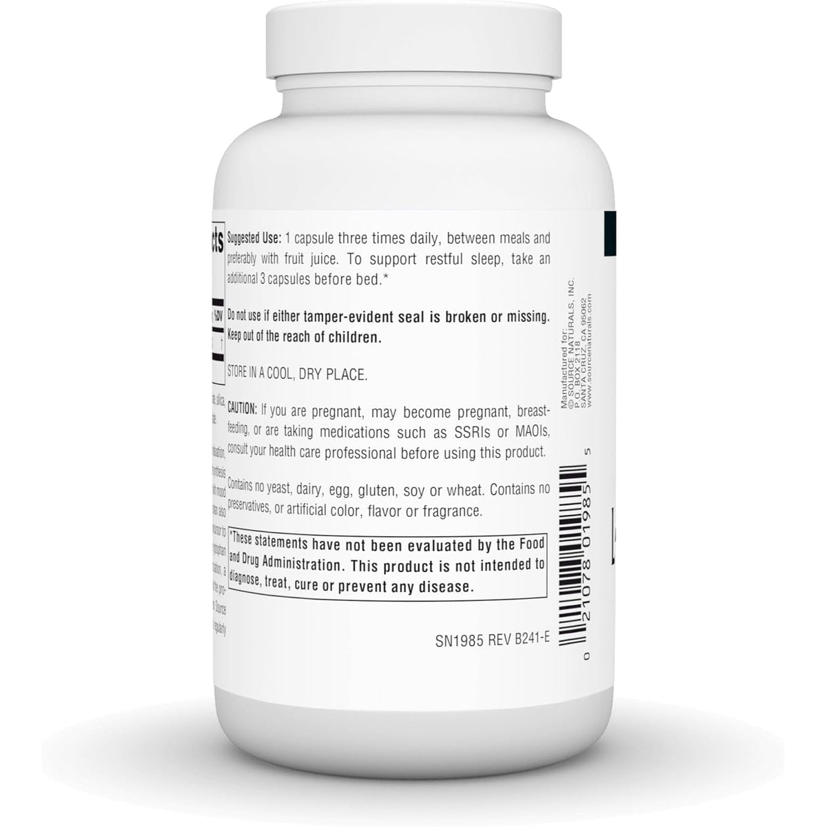 Source Naturals L-Tryptophan, for Mood, Relaxation, and Sleep*, 500Mg - 120 Capsules