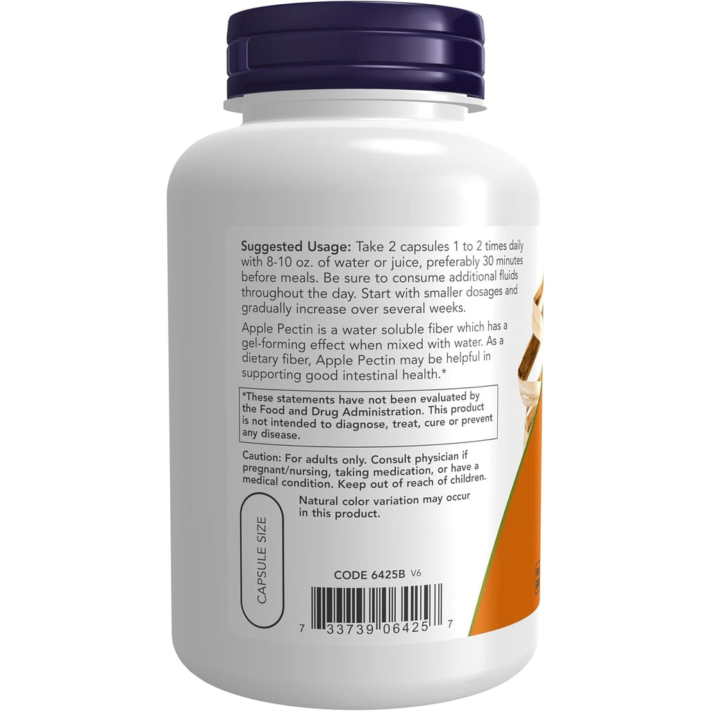 NOW Foods Supplements, Apple Pectin 700 Mg, Dietary Fiber, Intestinal Support*, 120 Veg Capsules