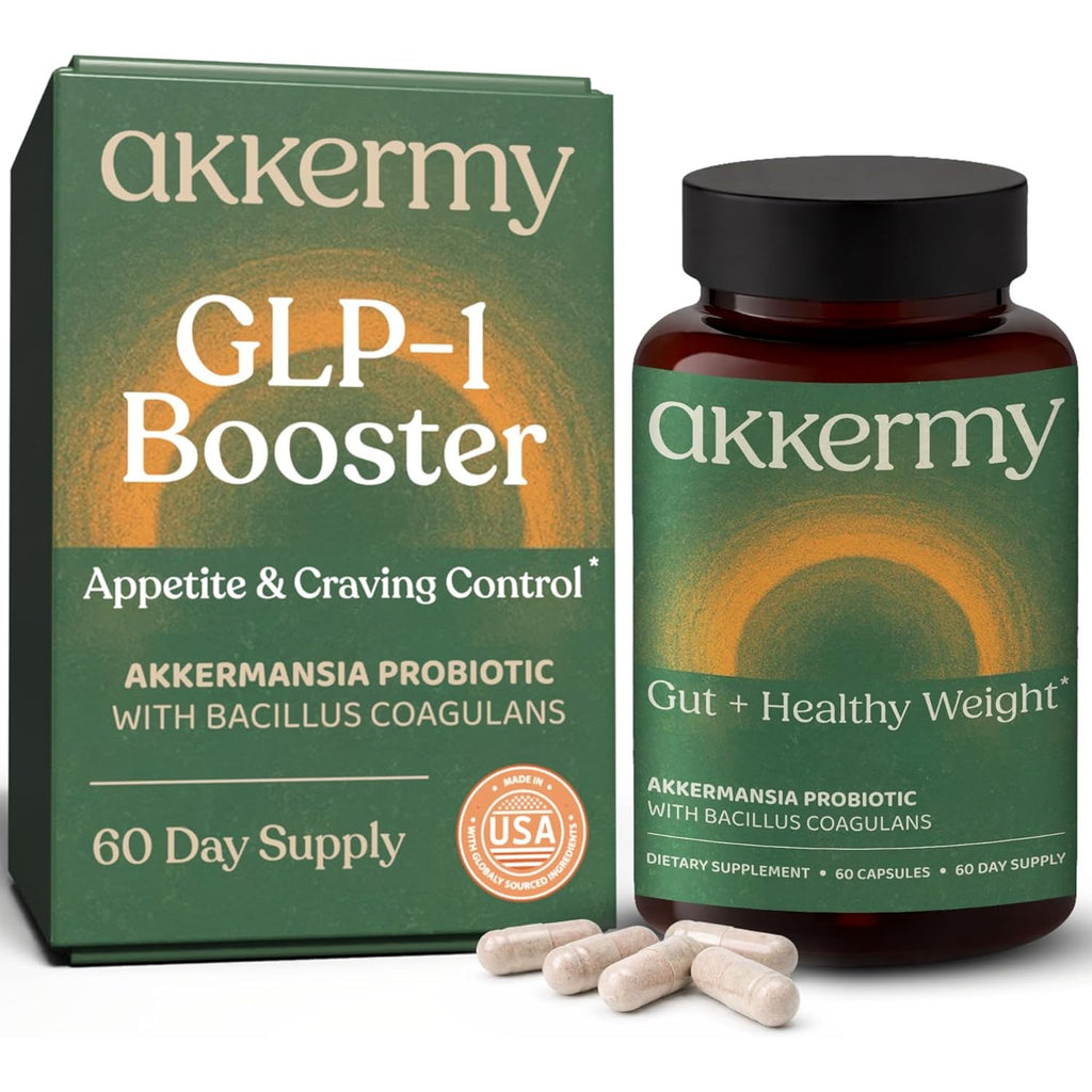 Akkermansia Probiotic for Appetite Suppressant & Craving Control | Increases GLP-1 for Weight Loss | 60 Day Supply | Made in USA | Bacillus Coagulans, B2, D3 & Chromium | SIBO Friendly, Vegan