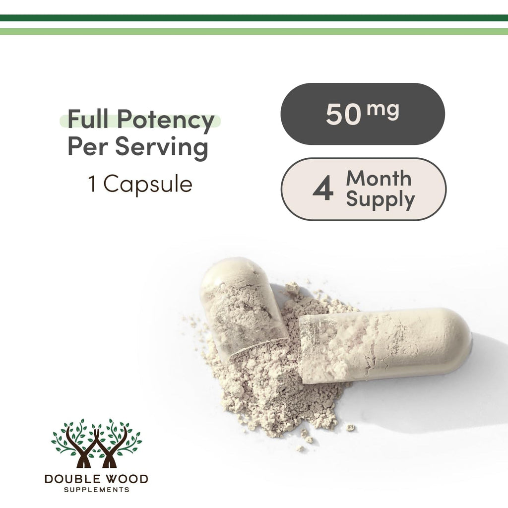 Kanna Extract Supplement (Sceletium Tortuosum) - 50Mg per Capsules, 120 Count - for Relaxation and Peace of Mind (Min .4% Total Alkaloids) Non-Gmo, Gluten Free, Vegan Safe by Double Wood