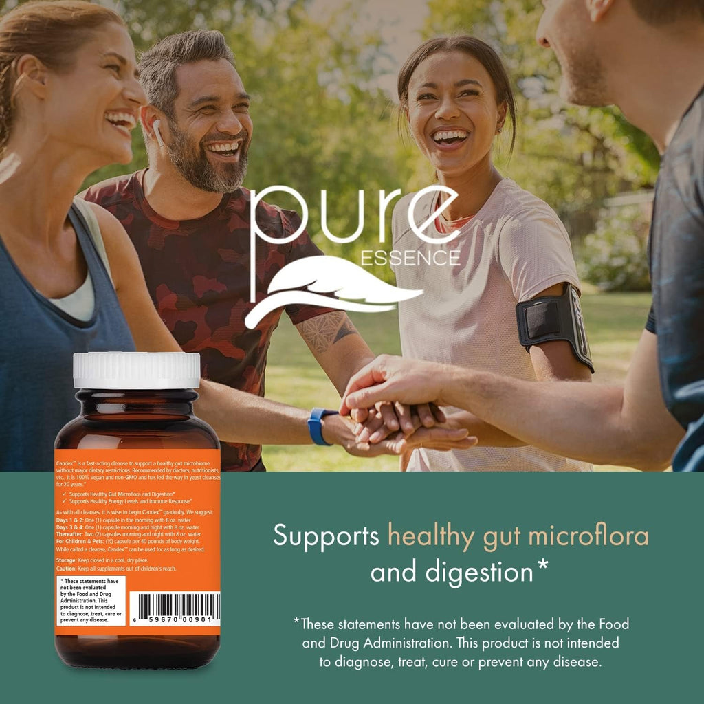Pure Essence Candex Supplement - Yeast Overgrowth Supplement with Digestive Enzymes, Yeast Infection Probiotic Aid for Men and Women - 40 Capsules