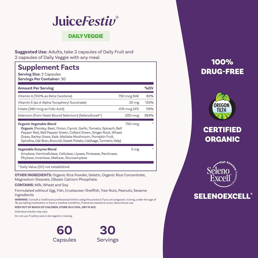 Natrol Juicefestiv, Vitamins and Supplements for Nutrition & Well-Being, Antioxidants for Cellular Health, 60 Capsules (2-Count), up to a 30 Day Supply