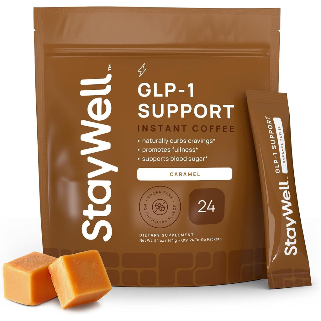 Slim Coffee GLP-1 Supplement | GLP 1 Booster to Control Appetite and Cravings | Great Tasting Metabolic Support - Coffee Bean Extract, Green Tea, Yerba Mate (Caramel)