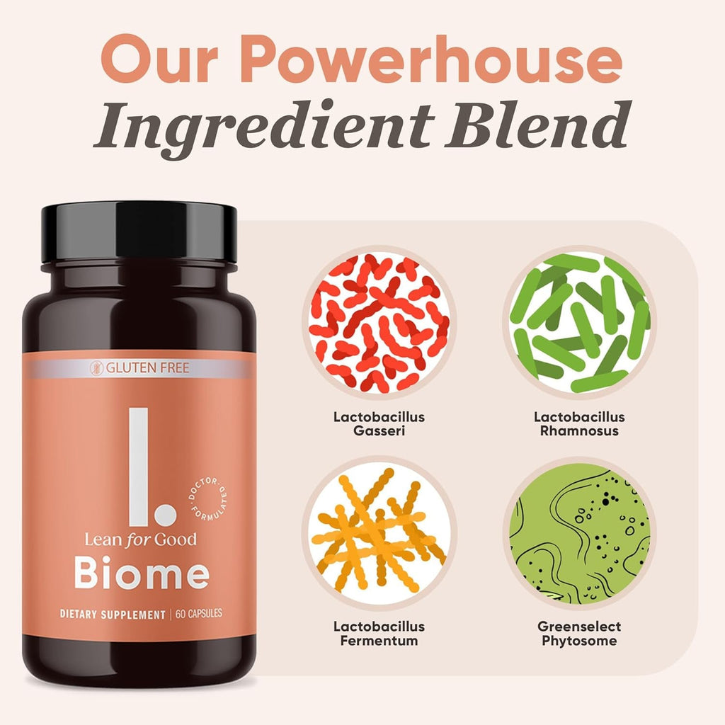 Biome, 9-Strain Probiotic Formula, Supports a Balanced Gut Microbiome, Powerful Gut Probiotics with Greenselect Phytosome - 60 Capsules