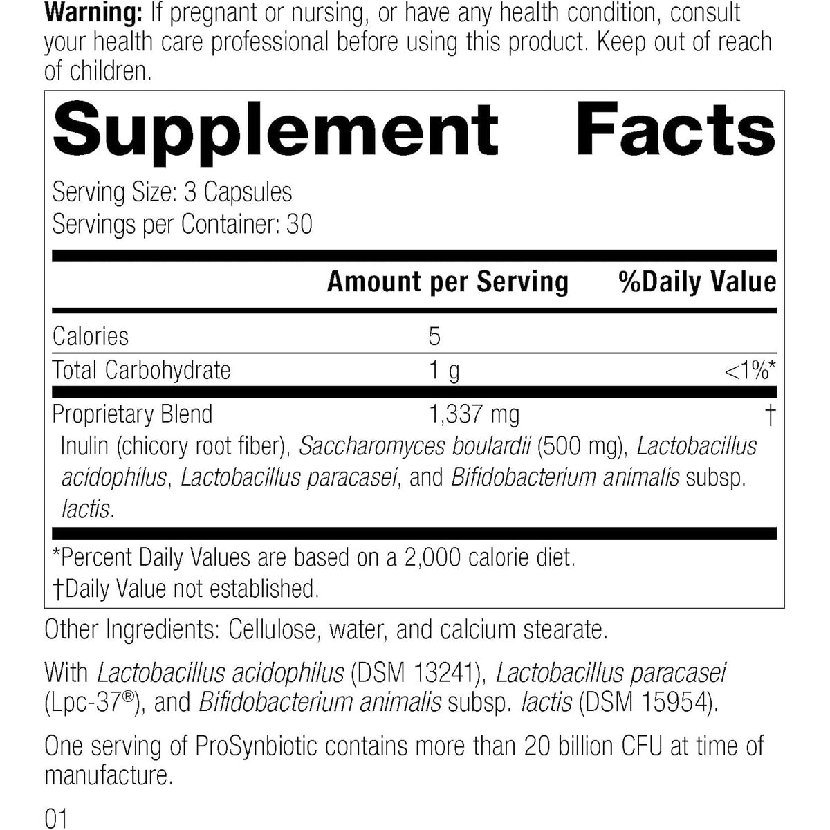 Standard Process Prosynbiotic - Whole Food Bowel, Immune Support, Digestion and Digestive Health with Bifidobacterium, Chicory Root, Lactobacillus Acidophilus, and Inulin - Vegetarian - 90 Capsules