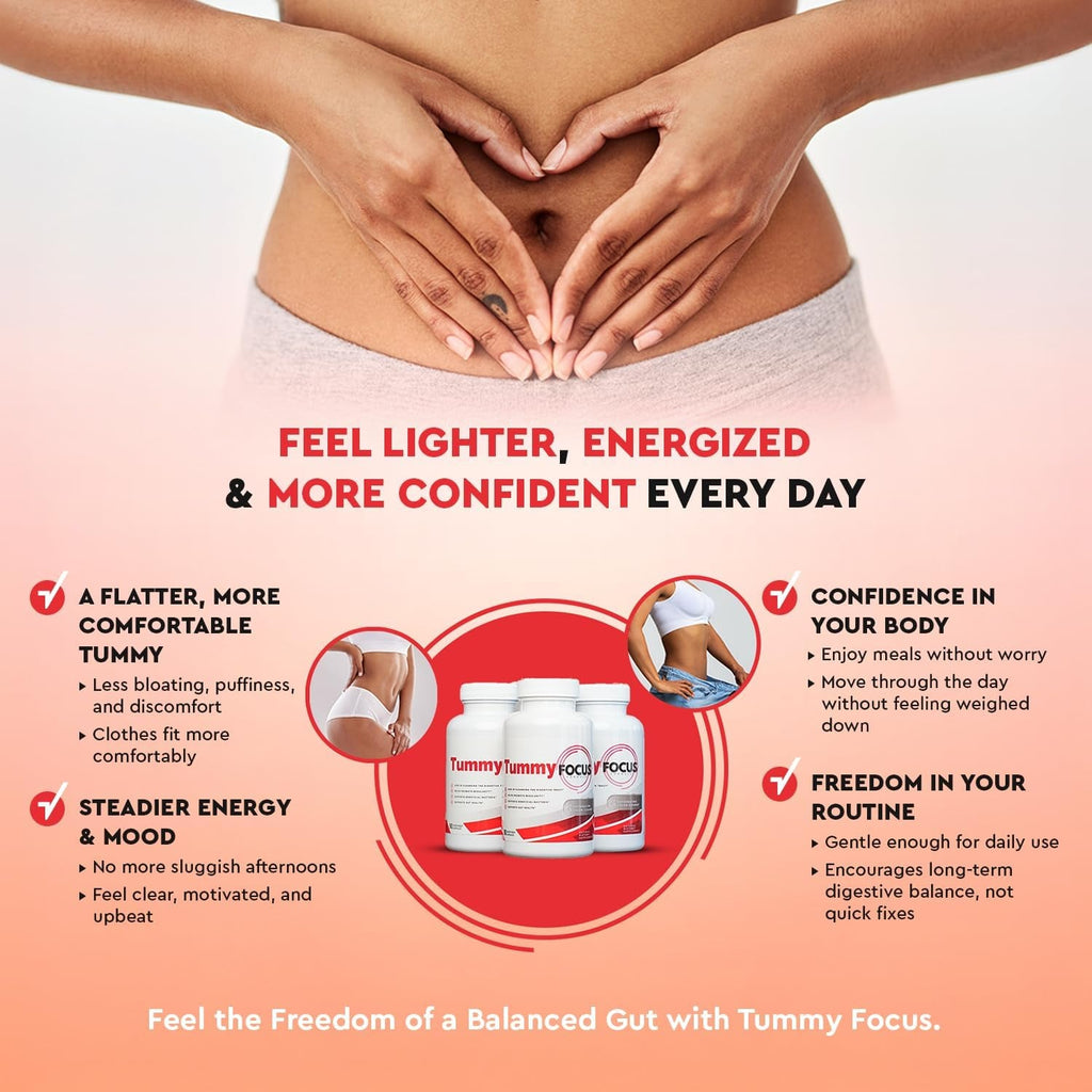 JJ Smith Tummy Focus – Digestive Cleanse Supplement with Ozonated Oxygenated Magnesium – Supports Digestion, Regularity, Bloating, Gut Balance, Nutrient Absorption, Energy & a Flatter Belly