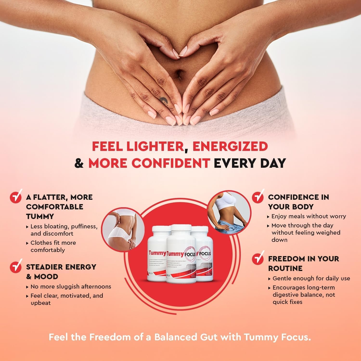JJ Smith Tummy Focus – Digestive Cleanse Supplement with Ozonated Oxygenated Magnesium – Supports Digestion, Regularity, Bloating, Gut Balance, Nutrient Absorption, Energy & a Flatter Belly