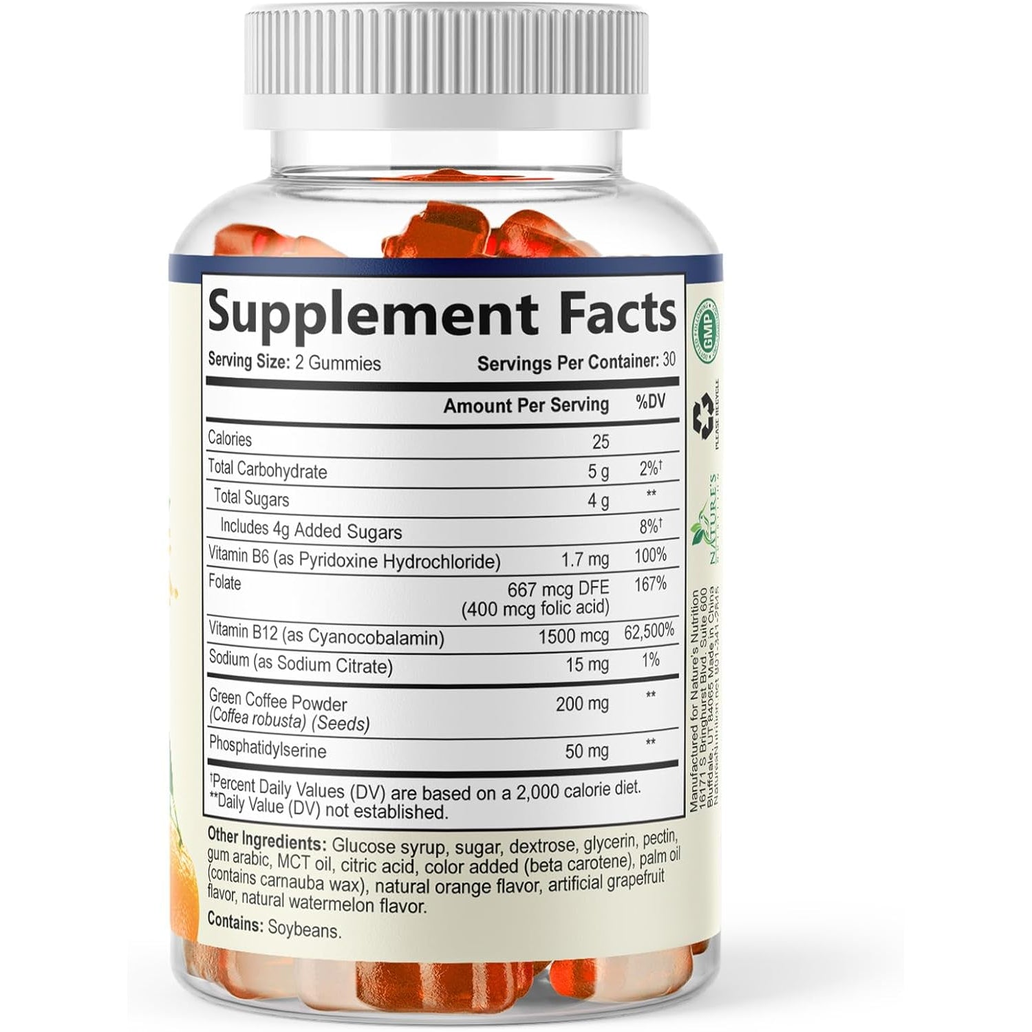 Brain Supplements Gummies - 3X Strength Brain Gummy Vitamin plus Nootropics for Memory, Focus, Concentration - Phosphatidylserine, B6, B12 & Nootropic, Clarity Support Supplement - 60 Gummies