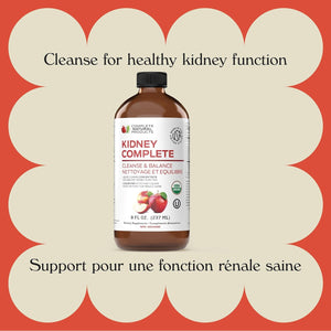 Complete Natural Products Kidney Complete - 8Oz Organic Liquid for Kidney Support, Cleanse, and Detox with Apple Cider Vinegar, Lemon, & Organic Chanca Piedra.