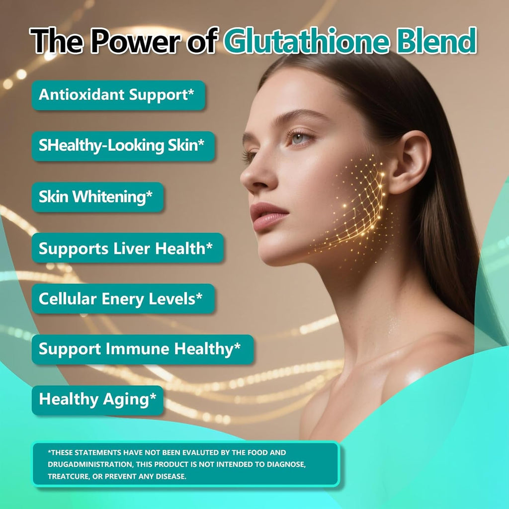 Liposomal Glutathione Supplement Liquid Drops, 5-In-1 Ultra Strength L-Glutathione 1750Mg W. Milk Thistle Vitamin C NAC Alpha Lipoic Acid for Skin Whitening Liver Detox Antioxidant Immune Brain Health
