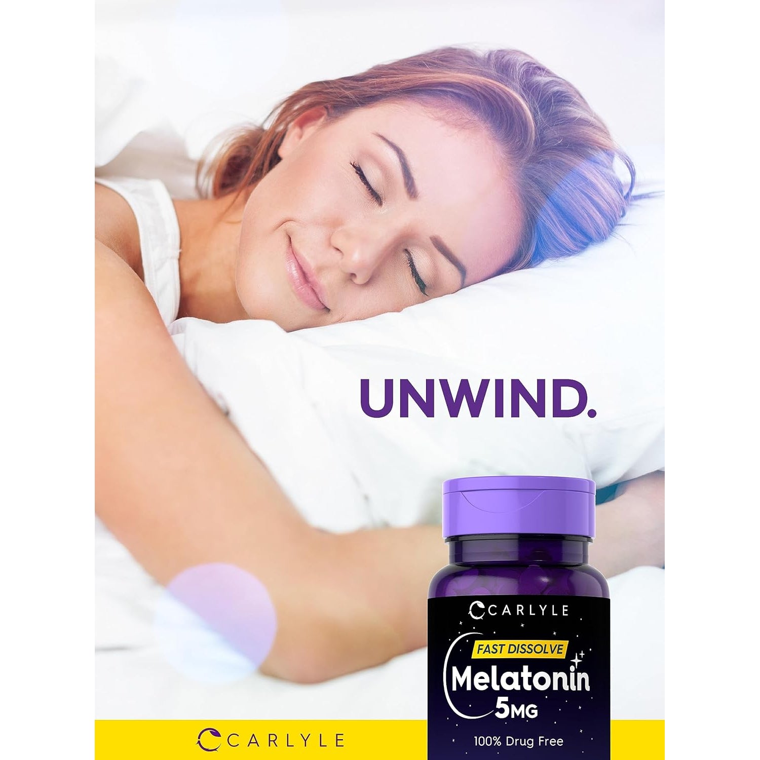 Carlyle Melatonin 5 Mg Fast Dissolve 300 Tablets | Berry Flavor | Vegetarian, Non-Gmo Supplement