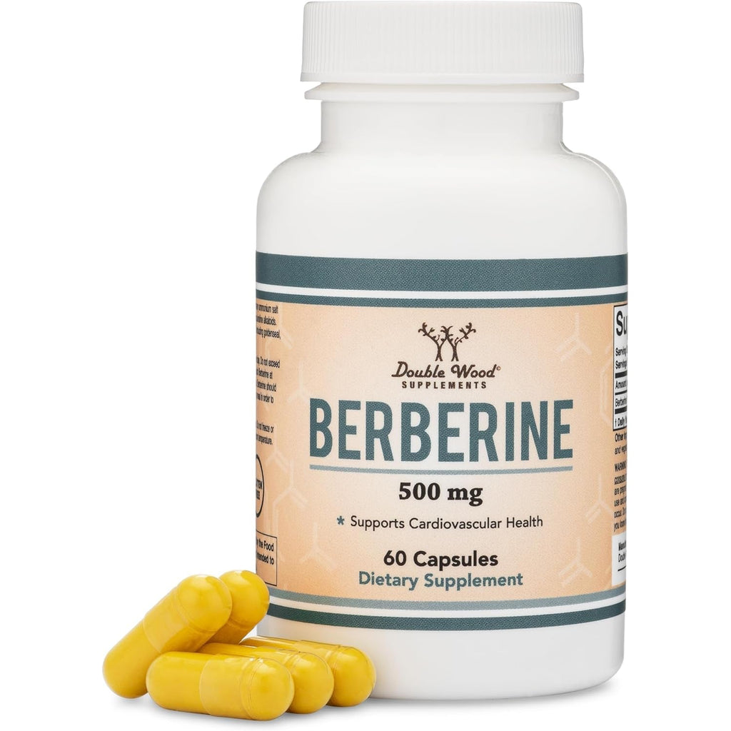 Berberine Supplement 500Mg, High Purity 97% Hcl, 60 Capsules (Third Party Tested, Non-Gmo, Gluten Free, Vegan Safe) AMPK Activator - Berberine HCL for Cardiovascular Health by Double Wood
