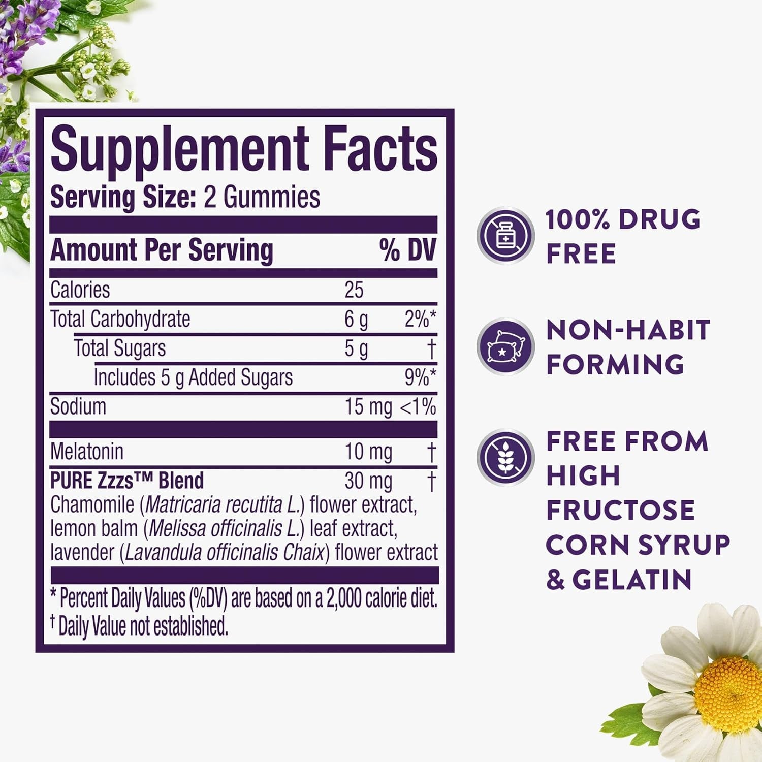 Zzzquil Pure Zzzs Advanced Melatonin Gummies, Melatonin 10Mg, Sleep Aid, with Chamomile & Lavender, Melatonin Sleep Gummies, Sleep Aids for Adults, Berry Flavored, 100 Sleep Gummies