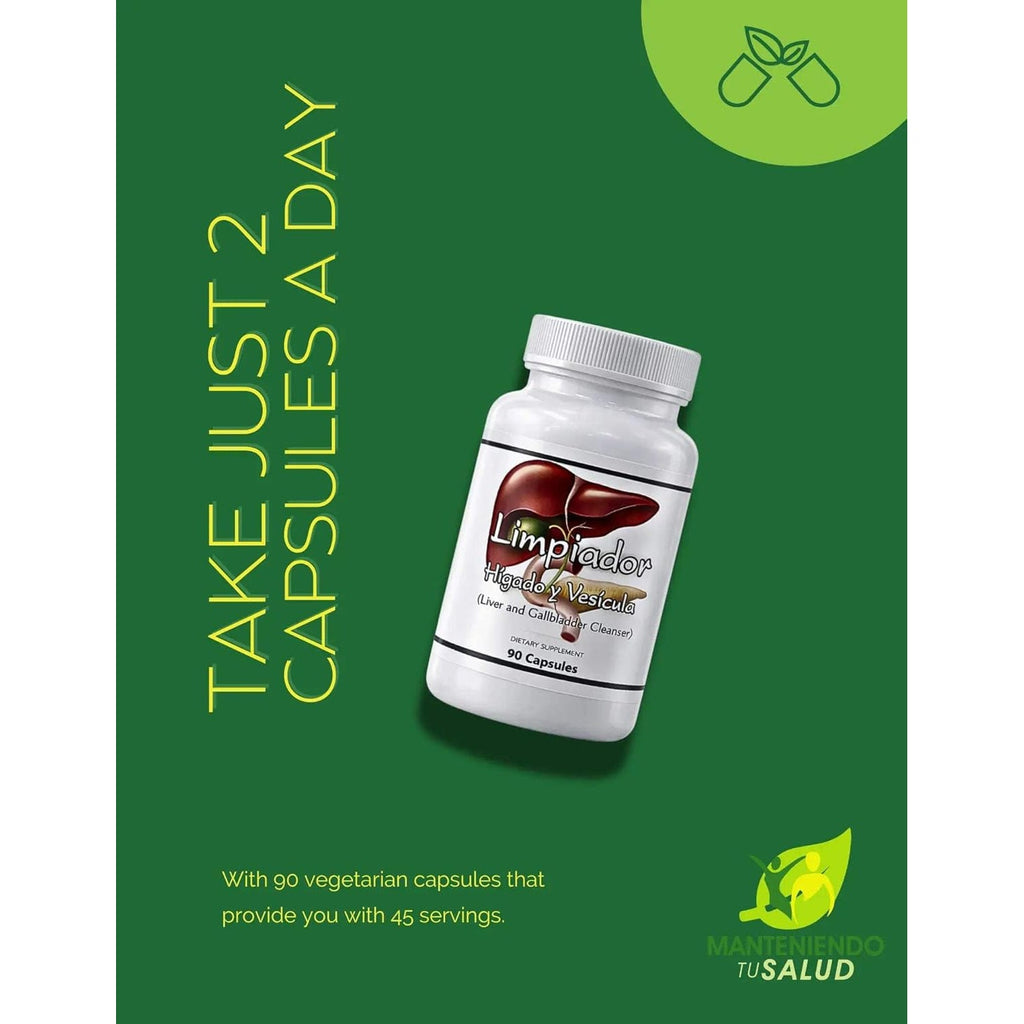 Limpiador Hígado Y Vesícula, Liver Support with Boldo Extract and Milk Thistle Extract, 90 Vegetarian Capsules