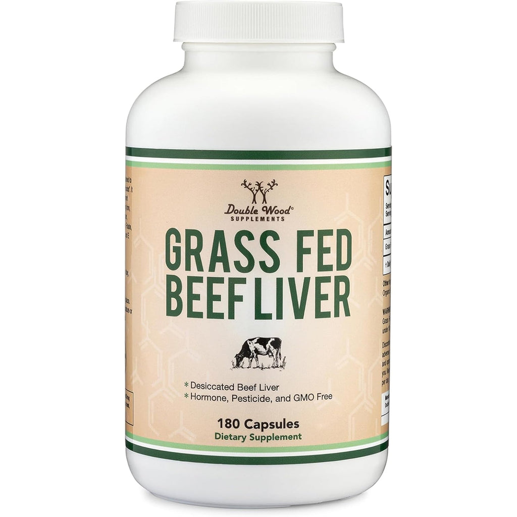 Grass Fed Beef Liver Capsules (1,000Mg of Grass Fed, Desiccated Beef Liver per Serving, 180 Capsules, 3 Month Supply) Supplement for Digestion, Immune Health, Energy, and Wellness by Double Wood