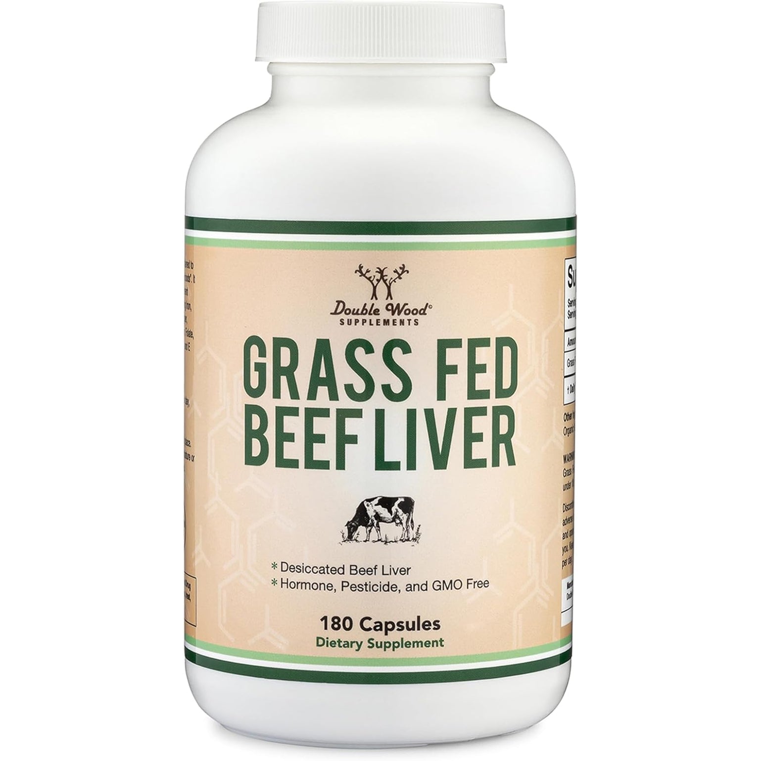 Grass Fed Beef Liver Capsules (1,000Mg of Grass Fed, Desiccated Beef Liver per Serving, 180 Capsules, 3 Month Supply) Supplement for Digestion, Immune Health, Energy, and Wellness by Double Wood