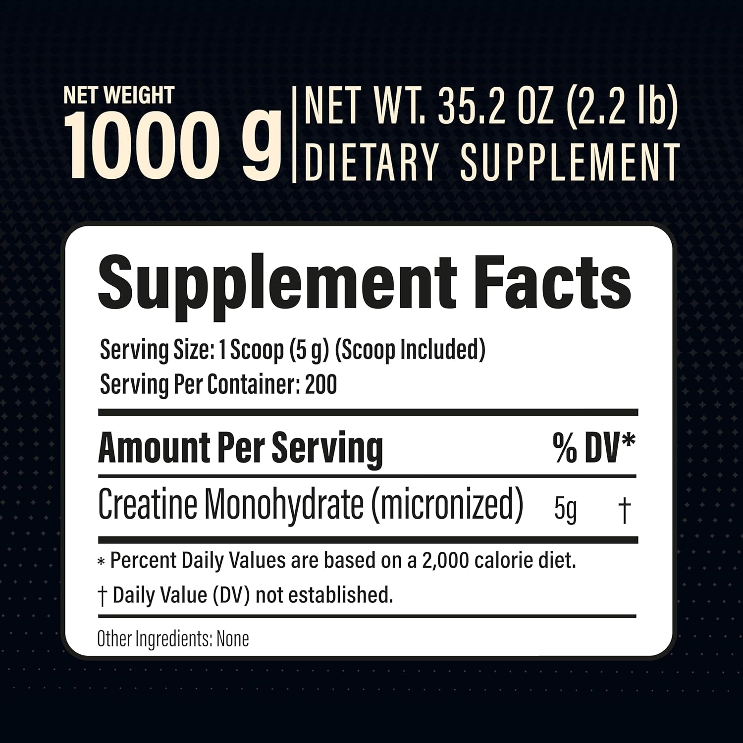 100% Pure Creatine Monohydrate Powder 200 Servings, Micronized Powder, Muscle Growth, Unflavored, Ideal for Athletes & Fitness Enthusiasts, Third Party Lab Tested, Vegan, 1000 G