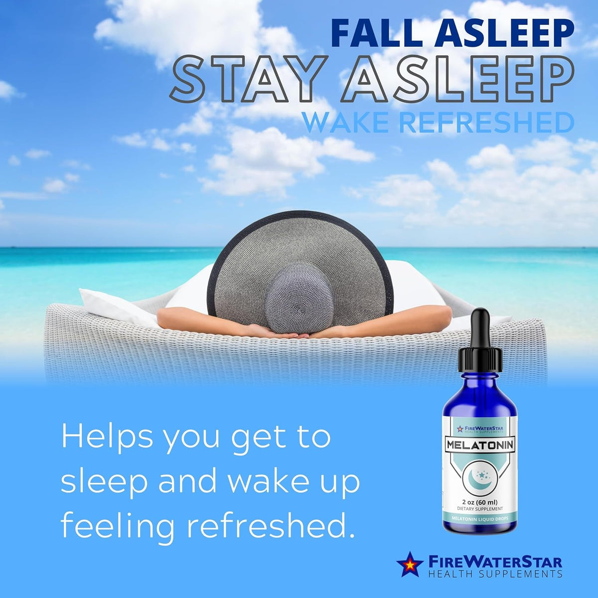 FWS Liquid Melatonin Drops for Adults and Kids - 99% Pure Bioactive Melatonin - Organic, Non-Gmo, Vegan - Minimal Ingredients - Easy Adjustable Dosing - Helps to Promote Restful Sleep - 2Oz