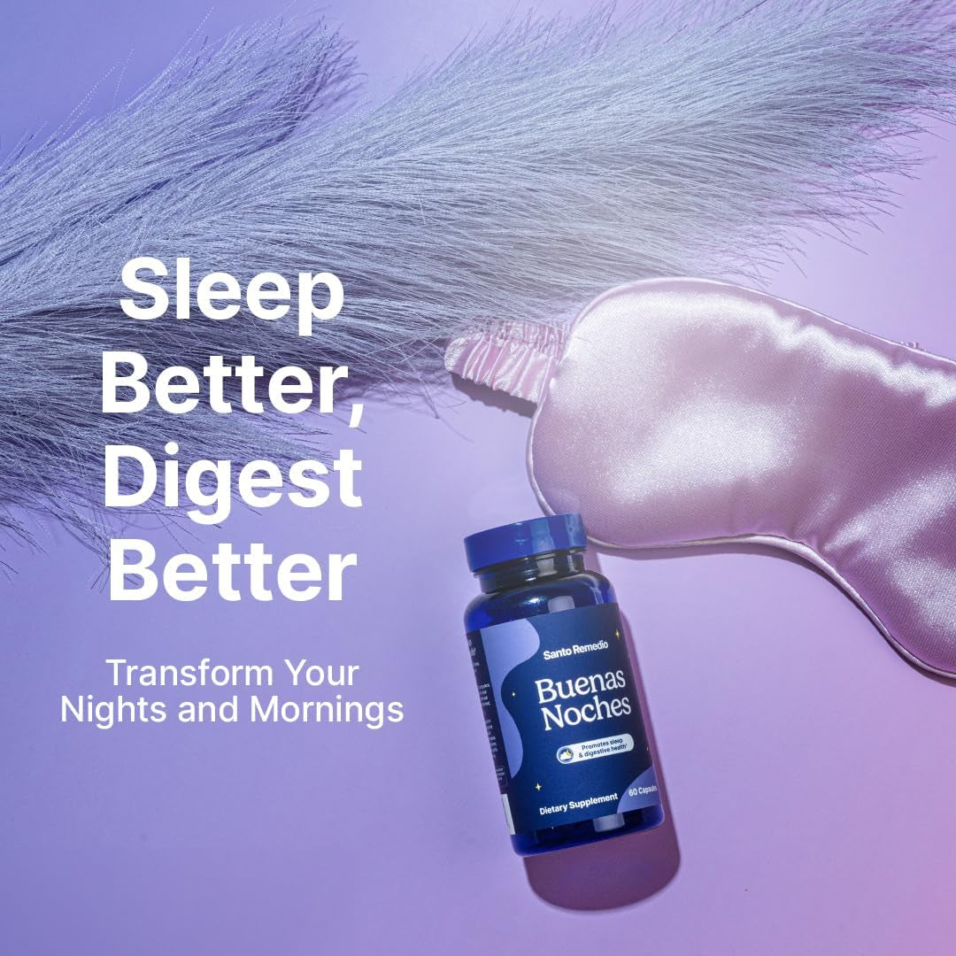 Santo Remedio Buenas Noches Sleep Support with Zylaria®, Melatonin & DE111® Probiotics – Digestive & Nighttime Support Supplement by Dr Juan Rivera – 60 Vegetarian Capsules