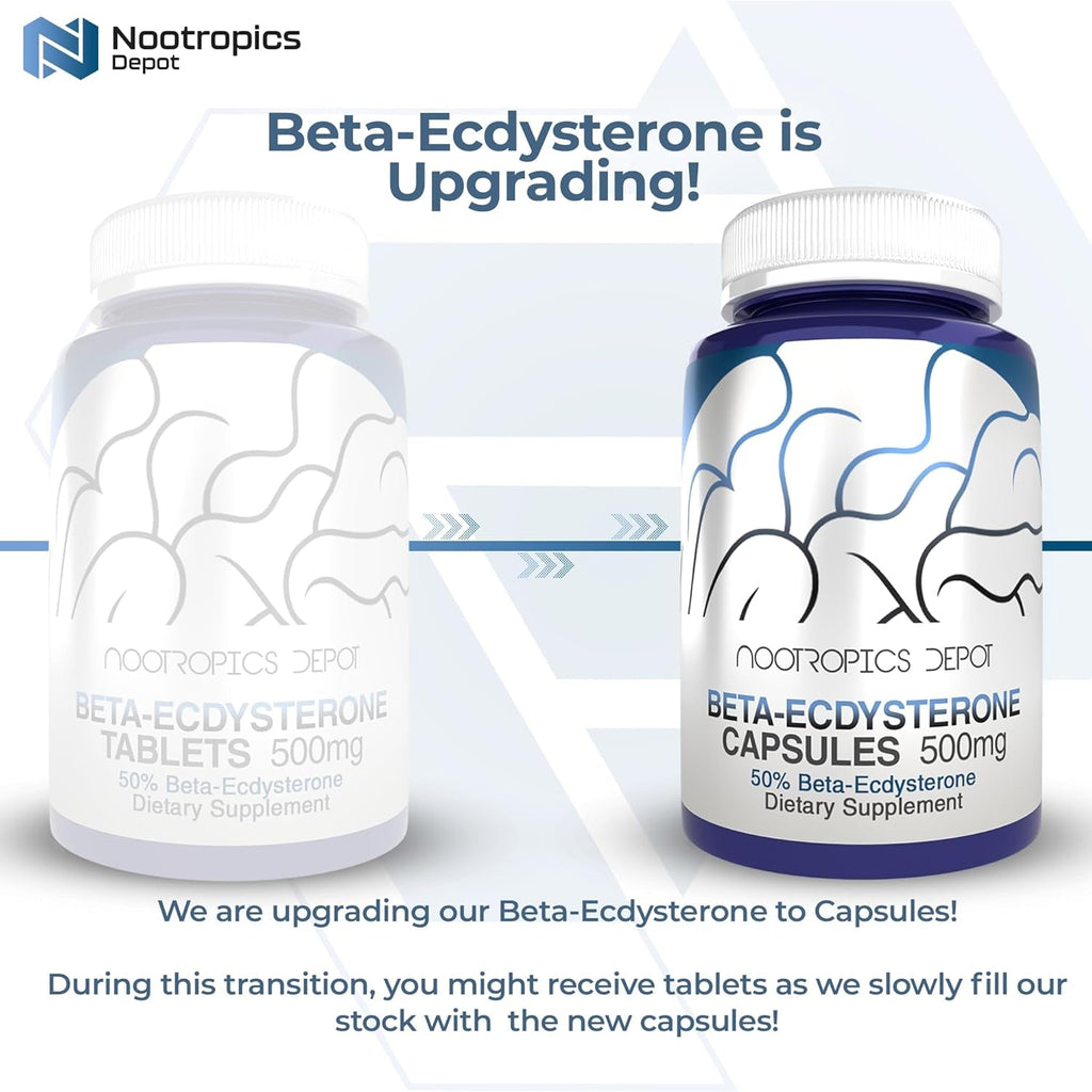 Nootropics Depot Beta Ecdysterone/20-Hydroxyecdysone 50% Capsules | 500Mg | Cyanotis Arachnoidea Extract | Phytoecdysteroid | 30 Count