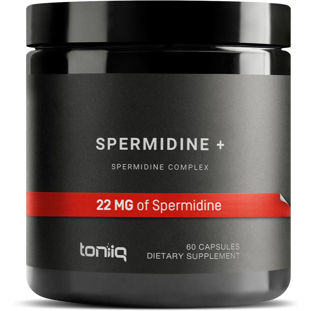 Toniiq 22Mg Ultra Concentrated Spermidine Supplement -Spermidine Supplements for Men and Women - Rice Germ Extract and Trihydrochloride Complex Blend - 60 Vegetarian Capsules - 30 Servings