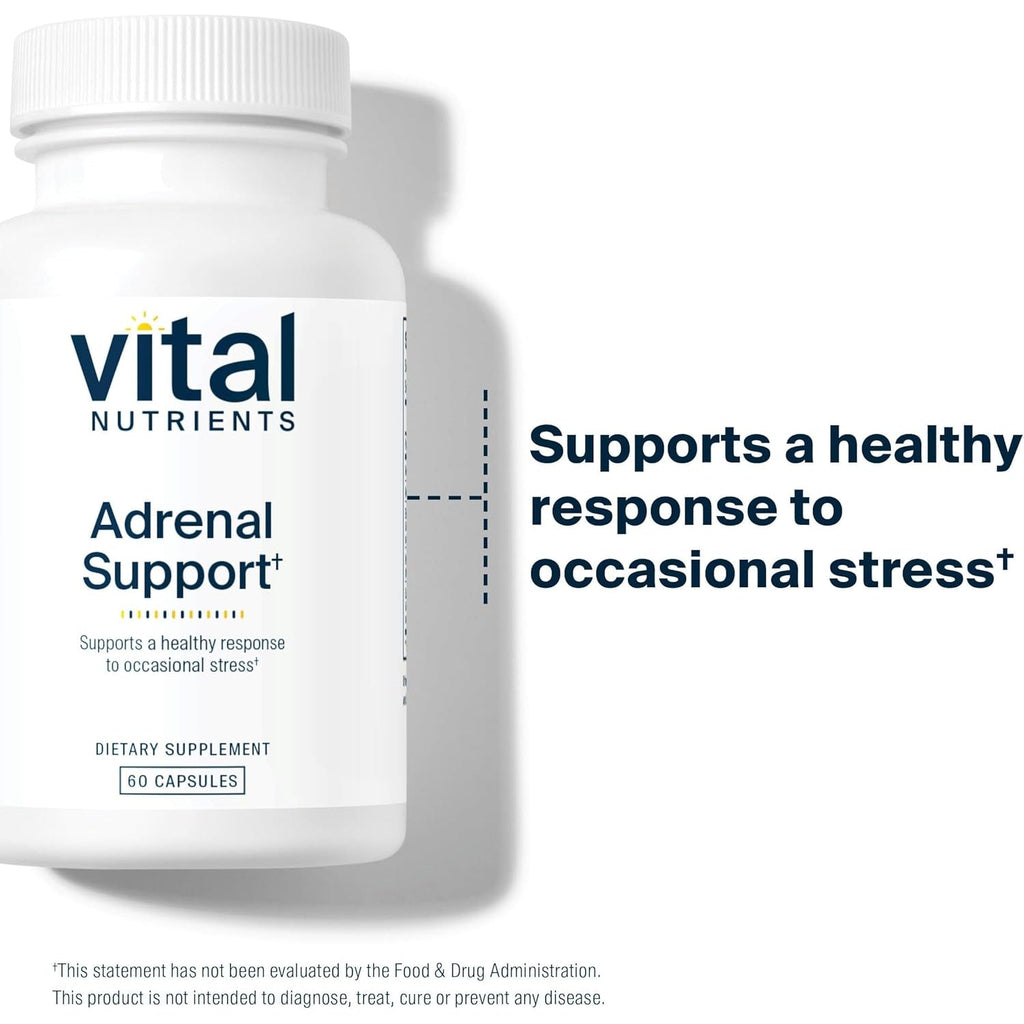 Vital Nutrients Adrenal Support - Adrenal Support Supplements for Gland Function and Cortisol Management - Supports Energy and Stress Levels - Gluten, Dairy, Soy Free - 60 Capsules
