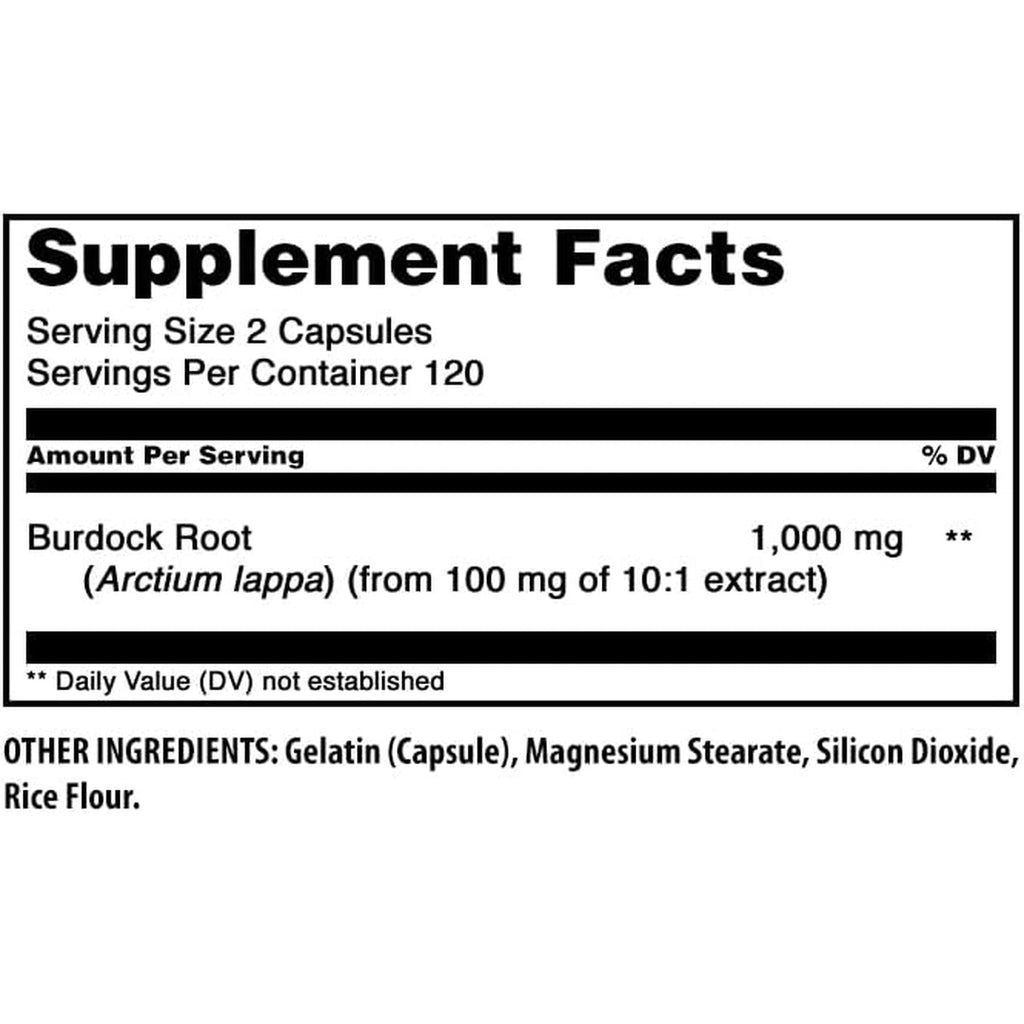 Amazing Formulas Burdock Root 1000 Mg | Capsules Supplement | Non-Gmo | Gluten-Free | Made in USA (1 Pack | 240 Count)