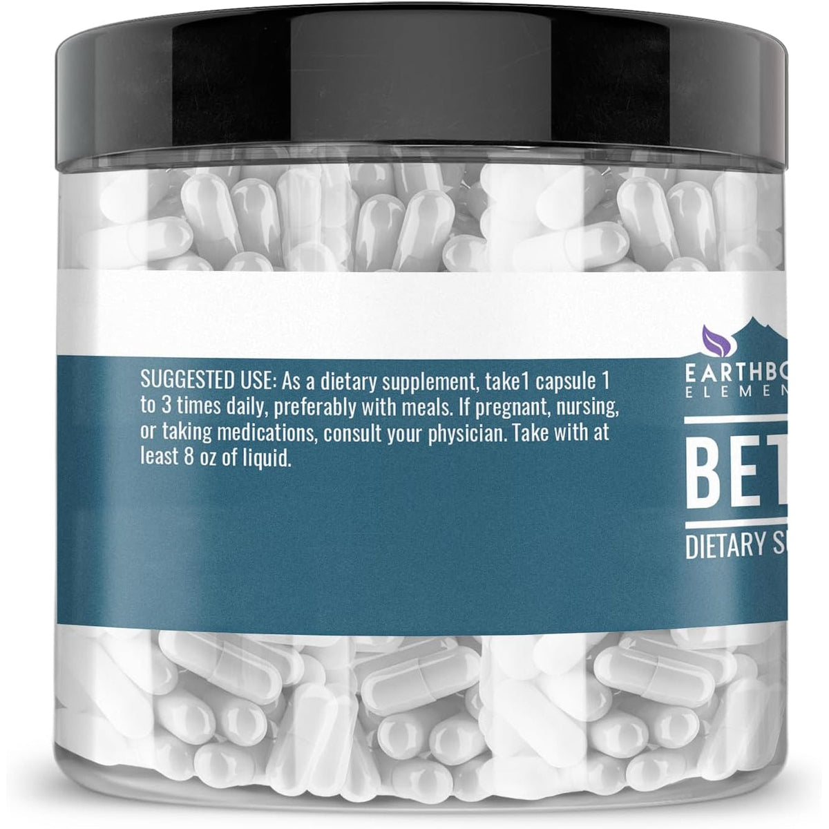 Earthborn Elements Betaine HCL, 200 Capsules, Lab-Tested, No Filler or Additives