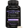 Vital Vitamins Multi Collagen Complex plus - with Biotin, Hyaluronic Acid, Vitamin C - Type I, II, III, V, X - for Women & Men - Hair, Skin, Nails Beauty Complex - 150 Capsules