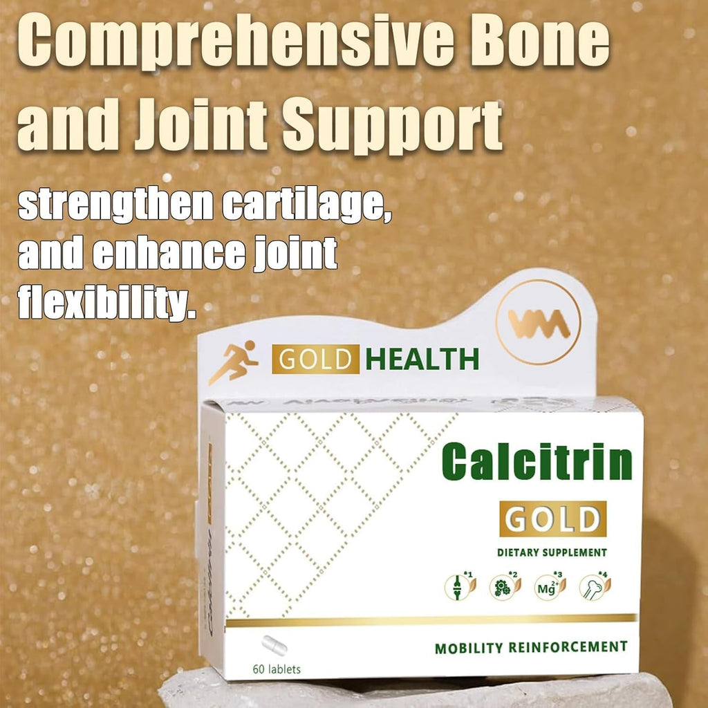 Calcitrin Gold Dietary Supplement - Mobility & Bone Strength Support, Joint Strength Supplement, Suitable for Men, Elderly and Women, 60 Tablets (1Pc)
