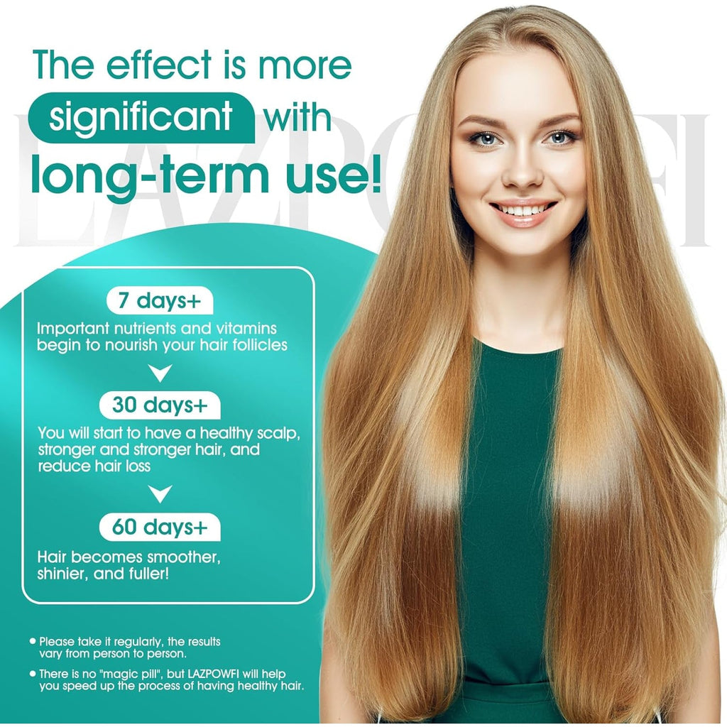 Hair Growth Products, Biotin 10000Mcg, 30-In-1 with Vitamin A, B3, C, D, E, Calcium, Hair Growth Supplement, Supports Hair & Nails Natural Growth Vitamins, for Women & Men - 30 Servings