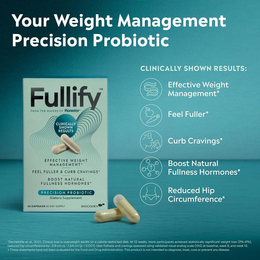 Weight Management Probiotics for Women and Men Clinically Shown to Curb Cravings with Hafnia Alvei HA4597, Chromium & Zinc - 60 Capsules, 30-Day Supply