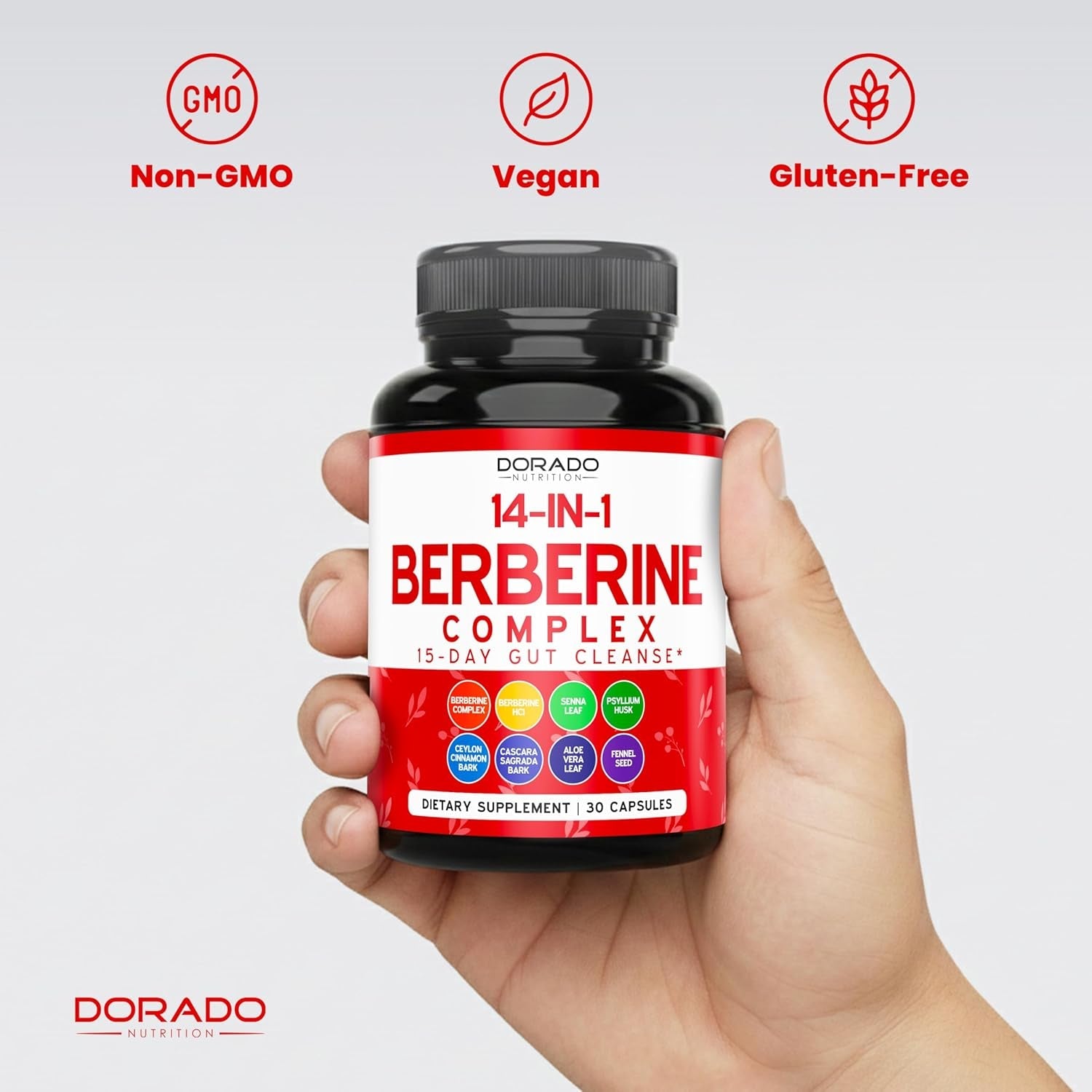 GLP-1 Supplement for Women & Men (30 Count) GLP1 Berberine 15 Day Gut Cleanse Detox & Cleanse Metabolism Support with Ceylon Cinnamon , Senna Leaf & More - Third Party Tested , Vegan Safe - USA Made