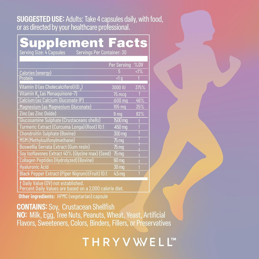 Joint Supplements for Women | 14-In-1 Joint Bone & Cartilage Support | Glucosamine Chondroitin MSM Turmeric Collagen Calcium | FSA Eligible | HSA Eligible | Lab Tested | 120 Capsules