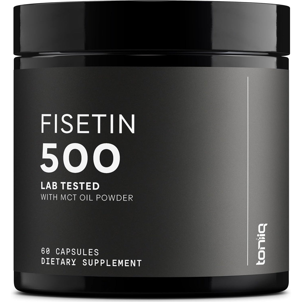 Toniiq Ultra High Purity Fisetin 500Mg - 98%+ Higly Purified & Bioavailable Fisetin Supplement with MCT Oil for Absorption - Third-Party Tested Senolytic Supplements for Aging Support - 60 Capsules