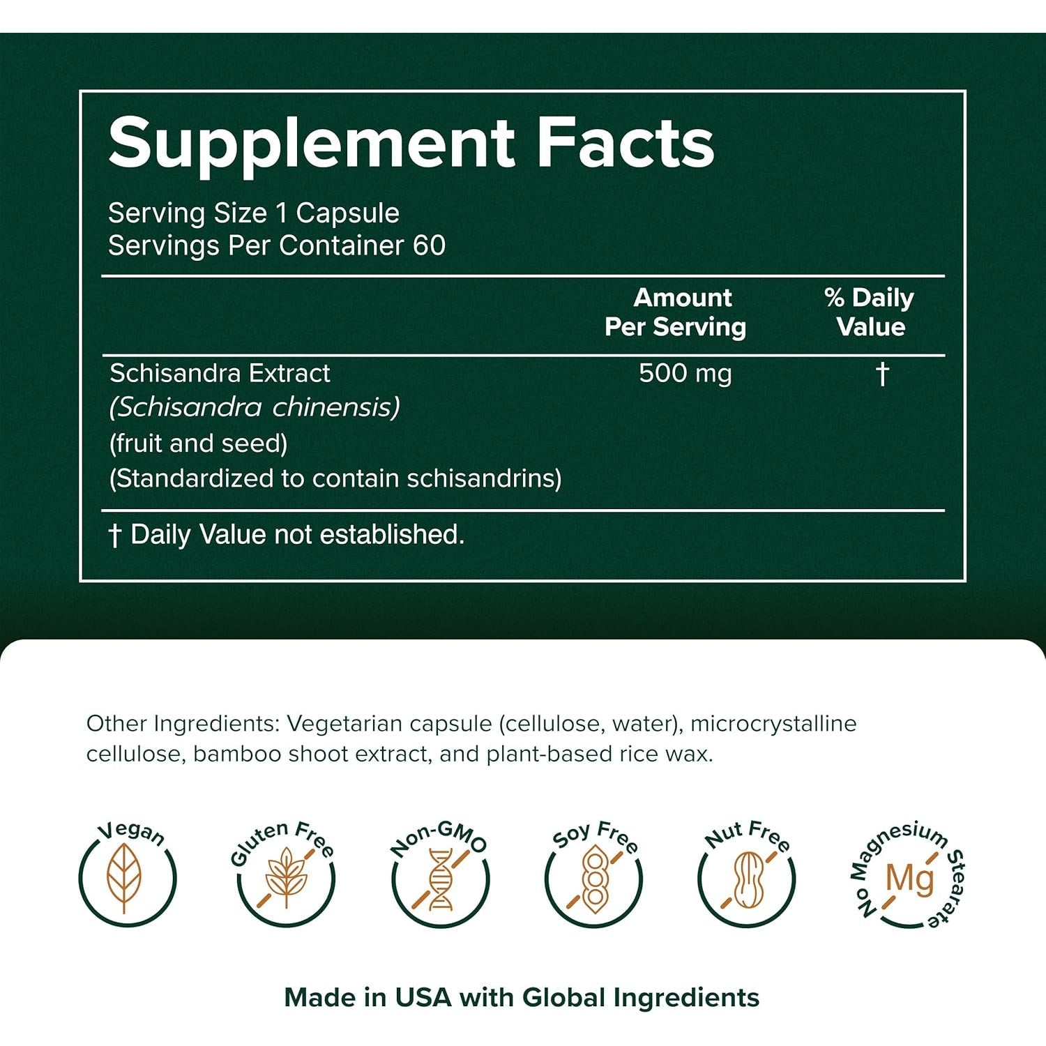Prominent Nutrition Schisandra - Supplement for Liver & Stress Support - No Artificial Colors - Non-Gmo, Vegan & Gluten-Free - 60 Capsules (60 Servings)