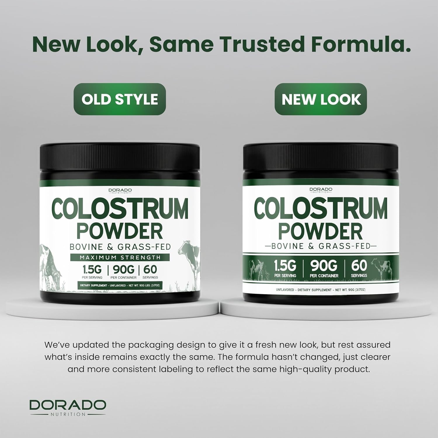 Colostrum Supplement Powder 90G (60 Servings of 1.5G Pure Bovine Colostrum Std. to Contain 20% Igg Immunoglobulins) Grass Fed Powder - No Fillers, Third Party Tested, Unflavored & Non-Gmo