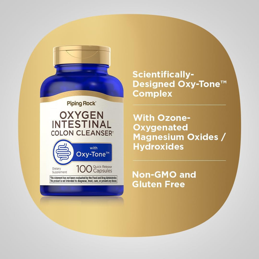 Piping Rock Colon Cleanse | 100 Capsules | Oxy-Tone Oxygen Intestinal Cleanser | Non-Gmo, Gluten Free Supplement