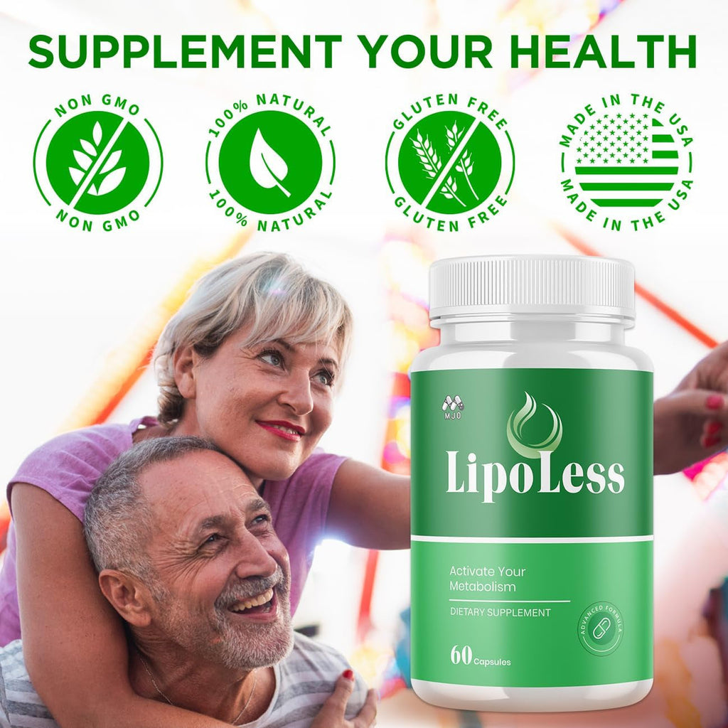 Lipoless Capsules, Official Lipo Less Supplement Pills with All Natural Ingredients, Advanced Formula for Optimal Health & Wellness Support with Premium Vitamins for Active Women & Men (60 Capsules)