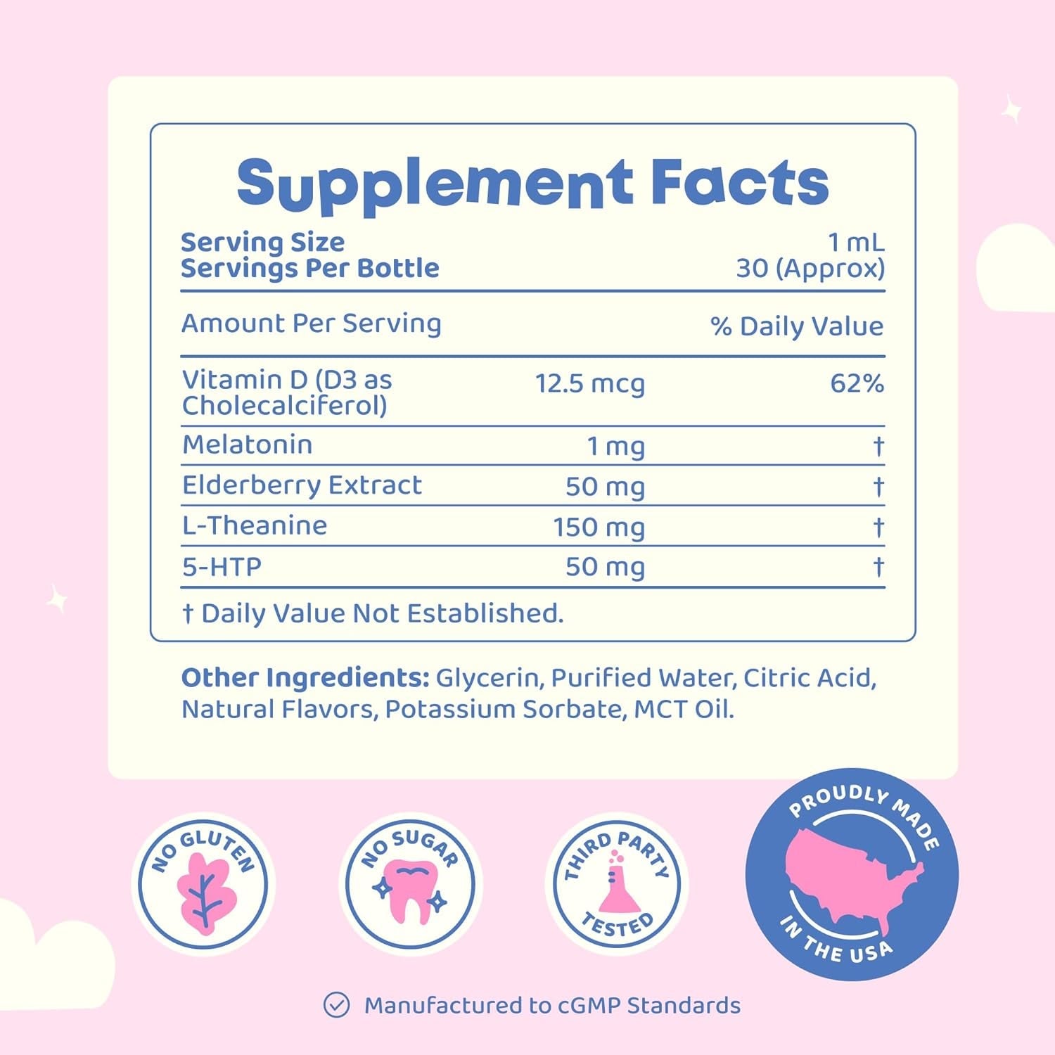 Joyspring Melatonin 1MG for Kids | 5HTP & L-Theanine – Sugar-Free Liquid Melatonin for Kids & Teens – Child-Friendly Sleep Supplement (1 Fl Oz)