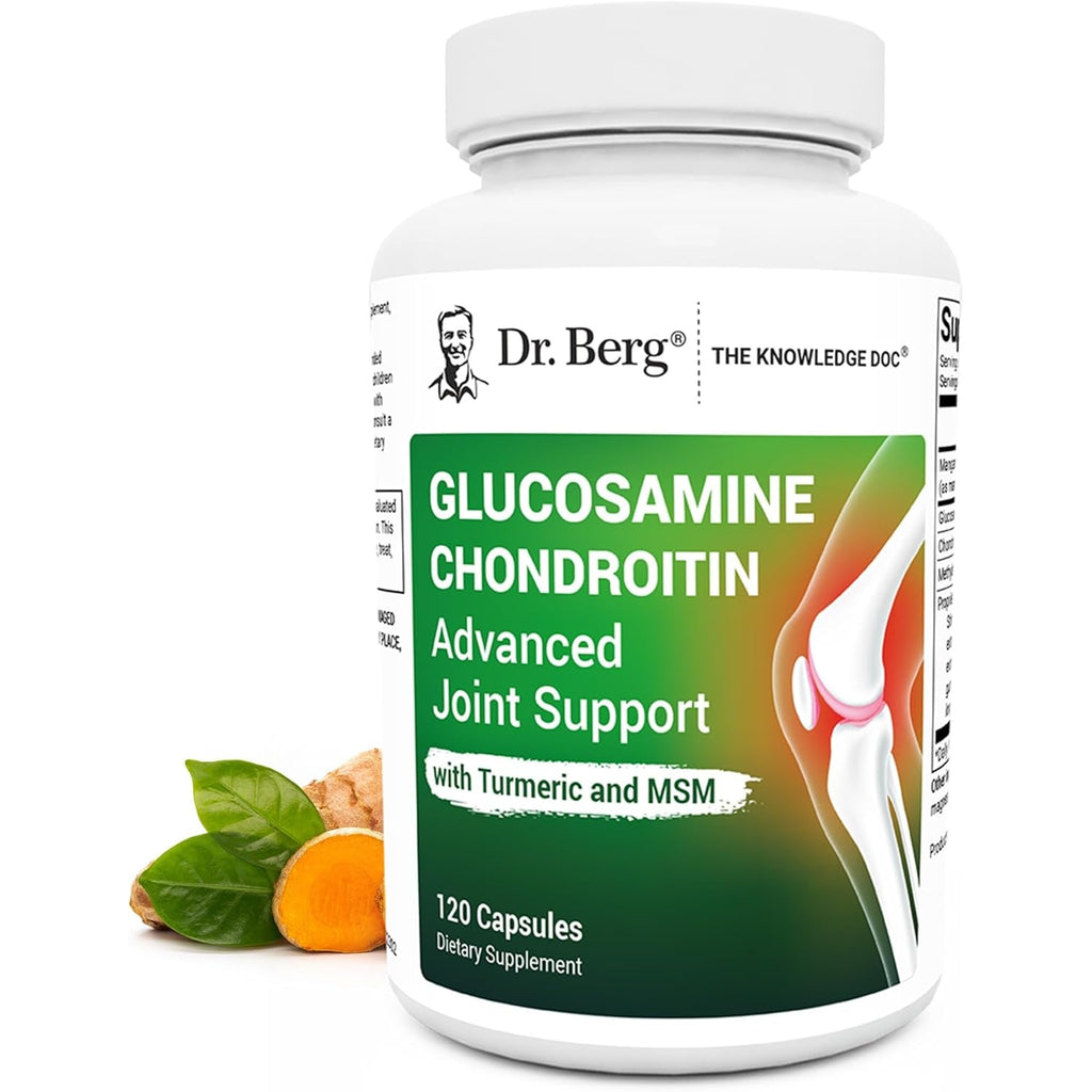 Dr. Berg Glucosamine Chondroitin MSM Turmeric & Boswellia - Advanced Joint Support Supplement with 1500 Mg Glucosamine Sulfate - Includes 120 Capsules