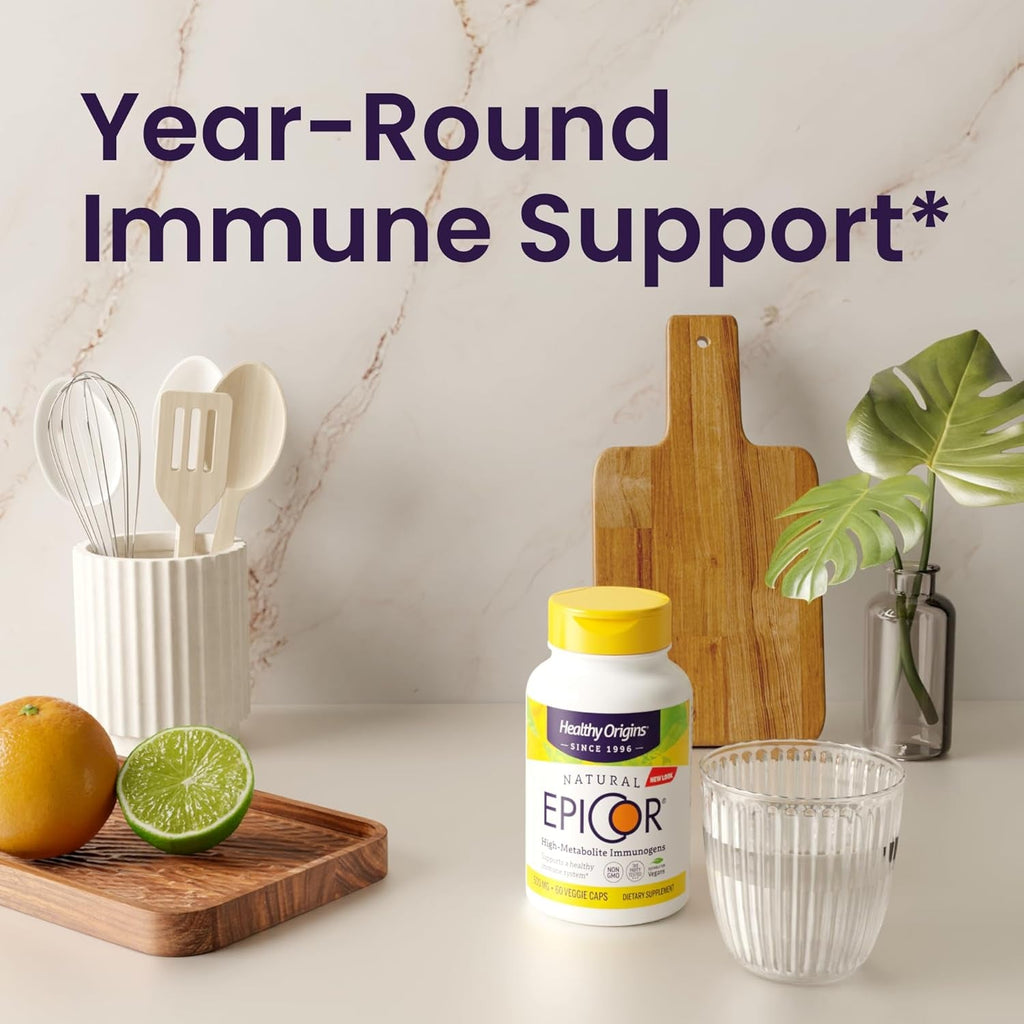 Healthy Origins Epicor 500 Mg, 150 Veggie Capsules - Featuring Clinically Studied Dried Yeast Fermentate - Supports Immune Function, Seasonal Wellness & Healthy Respiratory Health - 5 Month Supply