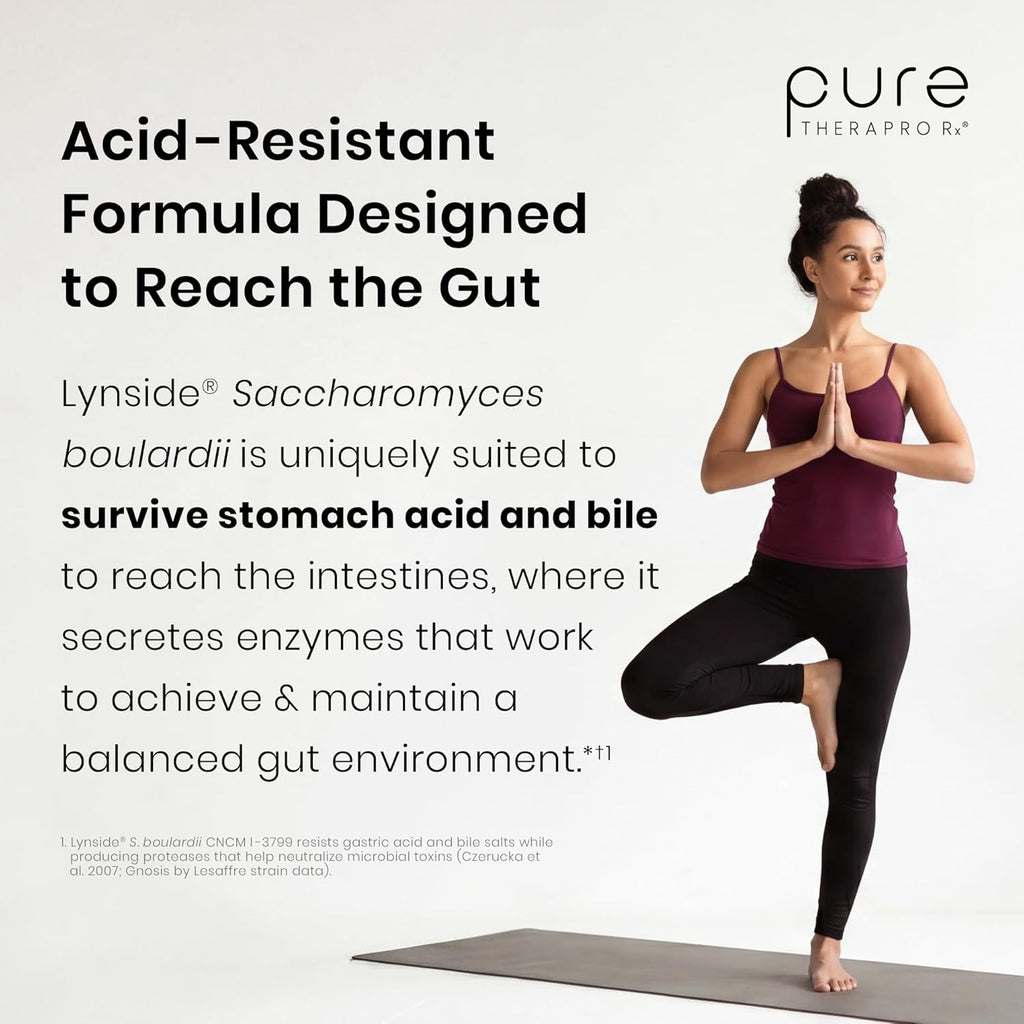 Saccharomyces Boulardii Probiotics 10 Billion CFU Made in USA | No Fillers Patented Strain: Lynside CNCM I-3799 Probiotics for Men and Women | Pure Therapro Rx, Pharma Grade 120 Count