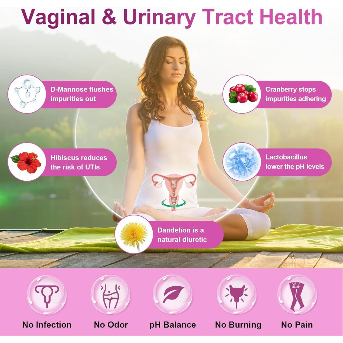 NATURE TARGET Probiotics for Women, 100 Billion Cfus Probiotic with Digestive Enzymes & Prebiotics, Vaginal Probiotics with Cranberry for Urinary Tract Health, Ph Balance, 90 Veggie Capsules