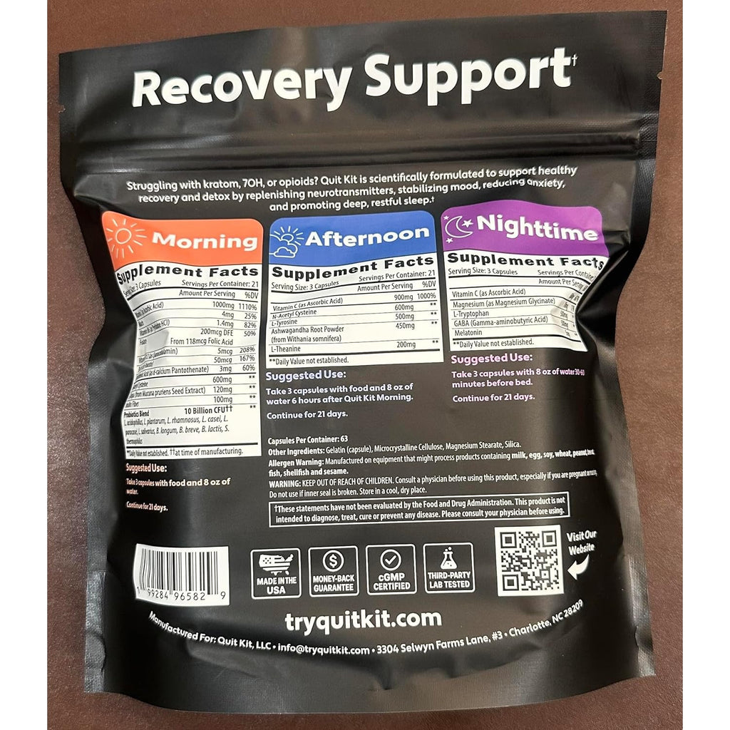 Detox & Withdrawal Support System | 21-Day Recovery Supplement for Anxiety, Stress, Sleep, Mood & Craving Support | Magnesium Glycinate, GABA, L-Theanine