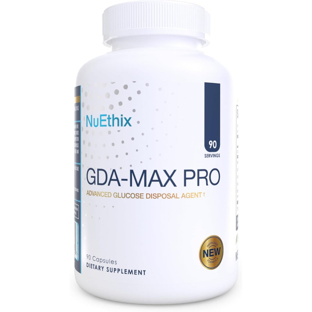 Nuethix Formulations GDA-MAX PRO, Double Berbine HCL Supplement, Supports Glucose Metabolism, Weight Management, Immune Support, Heart Health - Non GMO, Gluten Free, Dairy Free, 90 Count