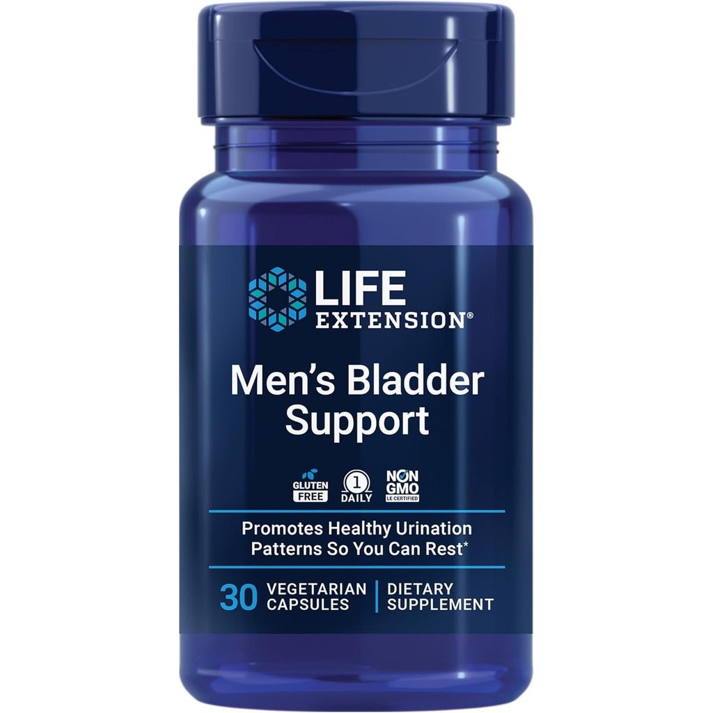 Life Extension Men'S Bladder Support, Melatonin, Beta-Sitosterol, Lycopene, Nighttime Urination, Sleep Patterns, Prostate Health, Bladder Support, Gluten Free, Non-Gmo, Vegetarian, 30 Capsules