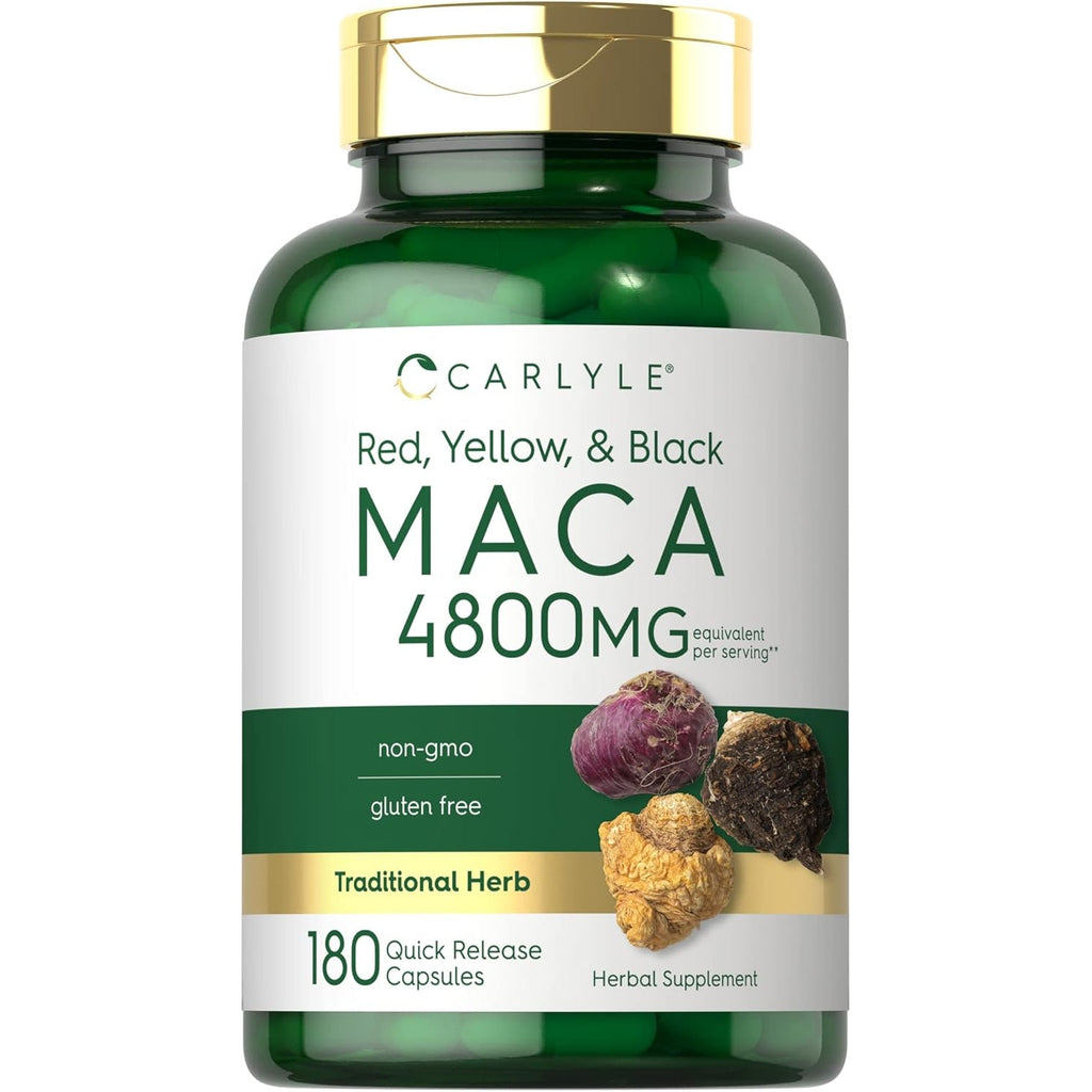 Carlyle Maca Root Capsules for Women & Men | 180 Count | High Potency Extract | Non-Gmo & Gluten Free Supplement