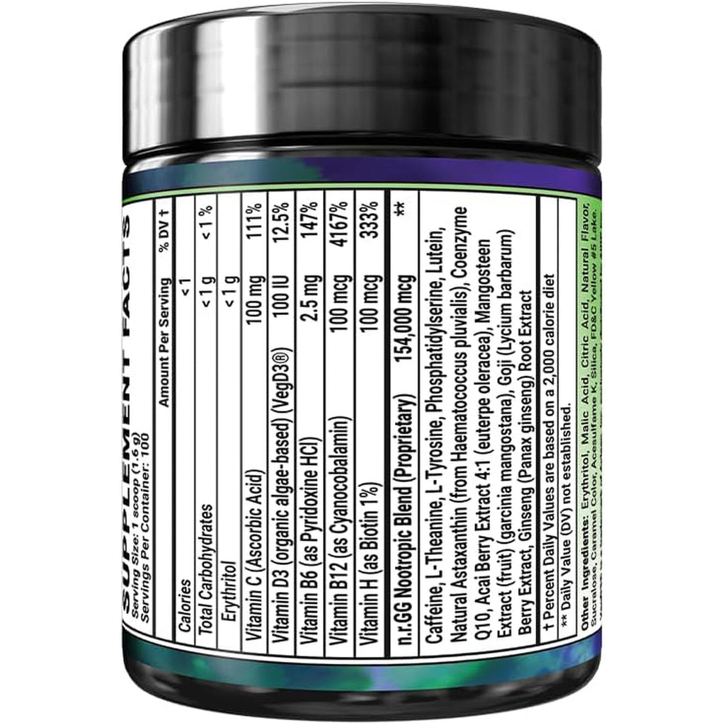 Gamer Supps GG Energy - Jojo'S Ocean Stone Fruit (100 Servings) - Keto Friendly Gaming Energy and Nootropic Blend, Sugar Free + Caffeine + Vitamins + Immune Support, Powder Drink