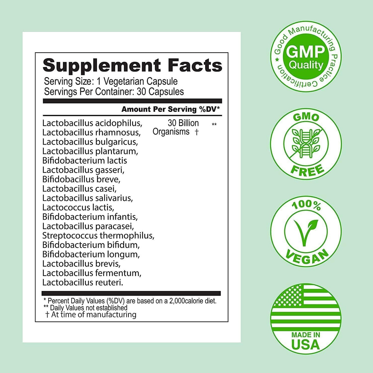ASULABS® Formula Probiotica Avanzada Con 18 Cepas Probioticas Clinicamente Seleccionadas Para Ayudar a Eliminar Los Malestares Digestivos. Para Hombres Y Mujeres. Capsulas Vegetarianas.